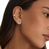 Серебряные серьги с эмалью и корундом  Miestilo