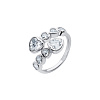 Серебряное кольцо с фианитами сердца Miestilo
