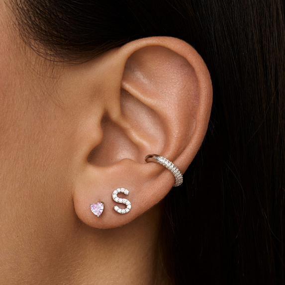 Серьги серебро 925 серебряные гвоздики сердечки Miestilo