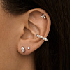 Серьги серебро 925 гвоздики серебряные с камнем Miestilo