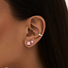 Серебряные пусеты с розовыми фианитами  Miestilo