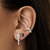Серьги серебро 925 серебряные сережки гвоздики с фианитами Miestilo