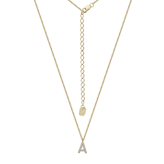 Подвеска на шею серебро 925 серебряная с буквой А с цепочкой в позолоте Miestilo