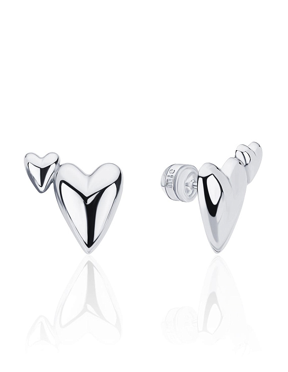 Серебряные серьги сердца MIESTILO  Miestilo