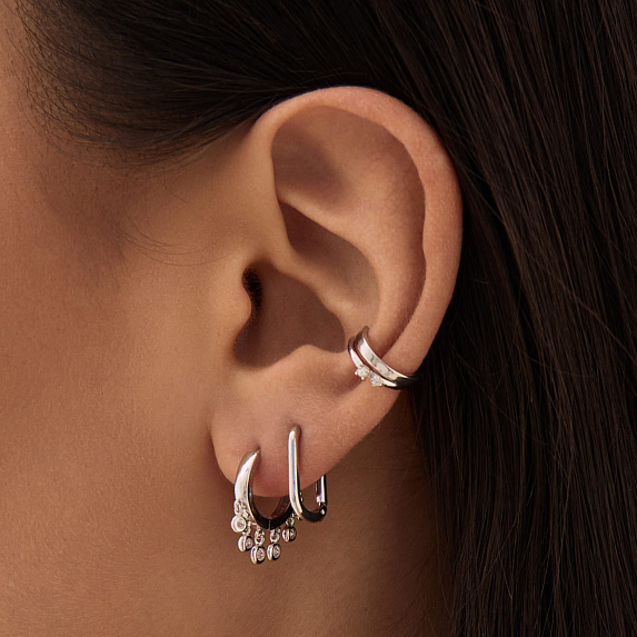 Серьги конго серебро 925 серебряные кольца с камнями Miestilo