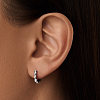 Серебряные серьги кольца с фианитами Miestilo