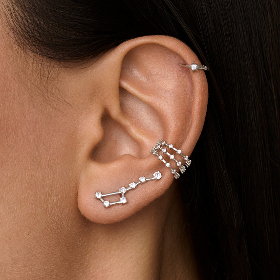 Моносерьга серебро 925 серьга кольцо серебряная одиночная Miestilo