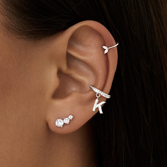 Серьги серебро 925 серебряные гвоздики женские с фианитами Miestilo