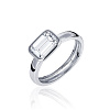 Серебряное кольцо с фианитом в огранке эмеральд MIESTILO Miestilo