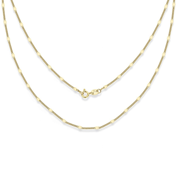 Серебряная позолоченная цепочка в плетении панцирь ширина 2 мм Miestilo