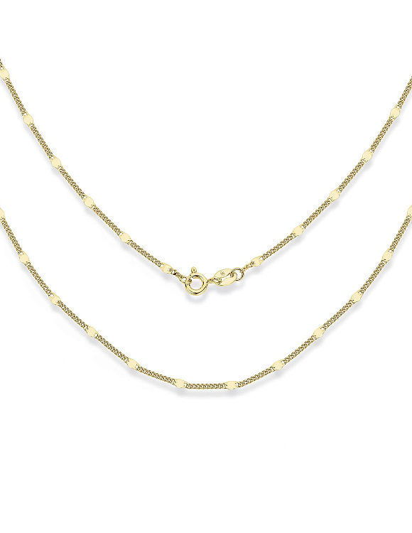 Серебряная позолоченная цепочка в плетении панцирь ширина 2 мм Miestilo  2