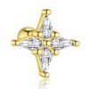 Серебряный пирсинг с фианитами Miestilo
