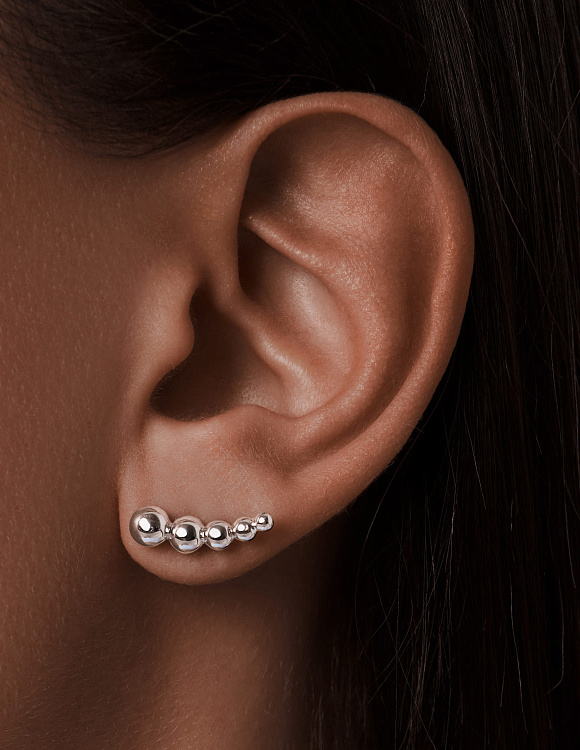 Серебряные серьги гвоздики дорожка Miestilo