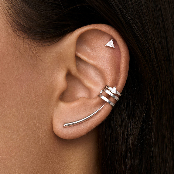 Серьги клаймберы серебро 925 серебряные без застежки Miestilo