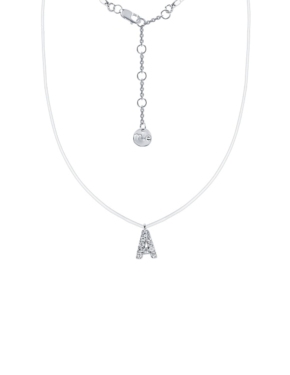 Подвеска на шею серебро 925 на леске буква а Miestilo 2