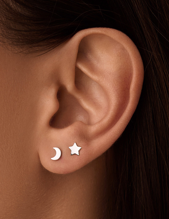 Серьги серебро 925 серебряные гвоздики женские звезды Miestilo