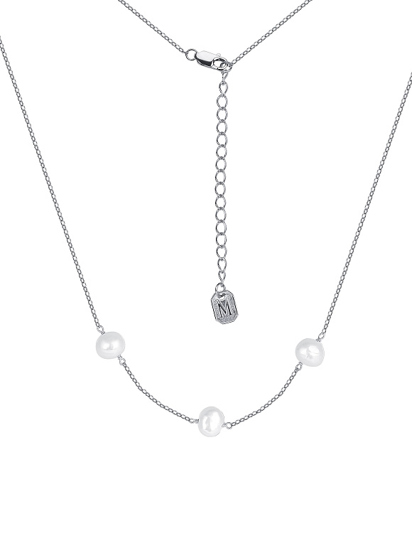 Серебряное колье с натуральным жемчугом Miestilo  2