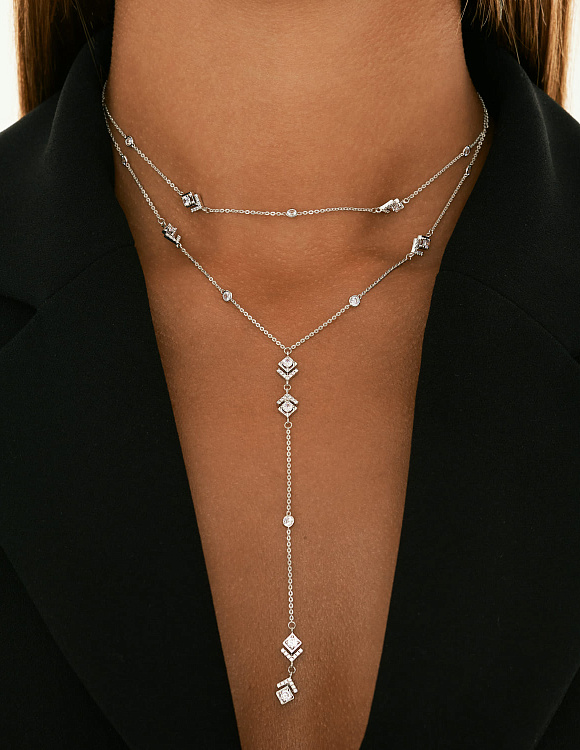 Колье галстук с фианитами MIESTILO Miestilo