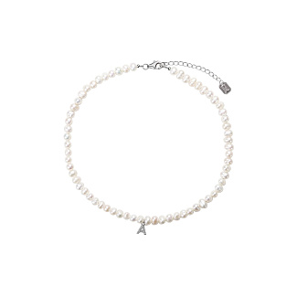 Колье на шею серебро 925 жемчуг буква а Miestilo