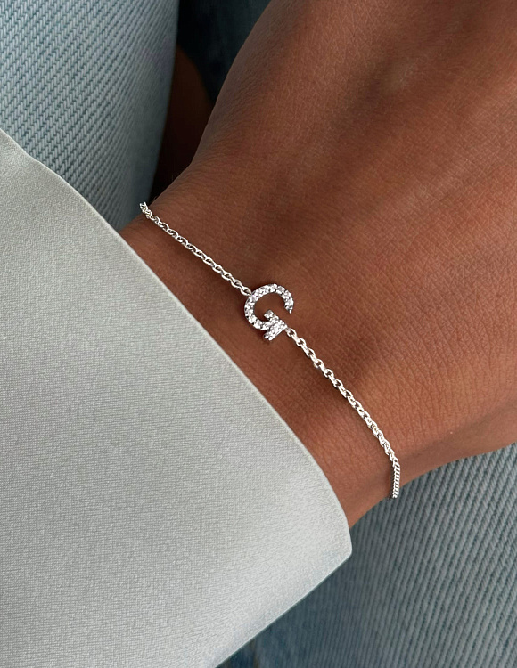 Серебряный браслет с буквой G MIESTILO Miestilo