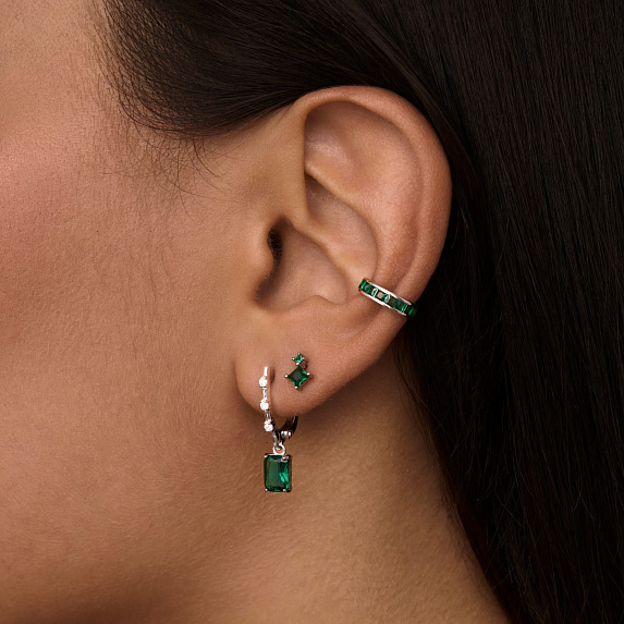 Серьги серебро 925 с камнями длинные Miestilo