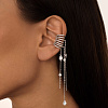 Серебряный кафф Гэтсби с подвесками и фианитами Miestilo