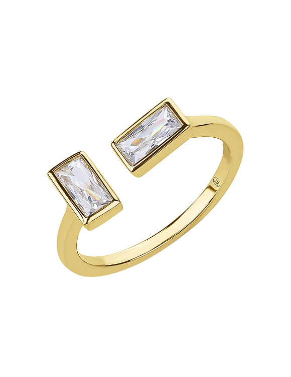 Серебряное кольцо с фианитами в огранке багет Miestilo  2