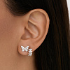 Серьги колечки серебро 925 серебряные листья Miestilo