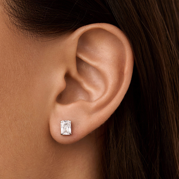 Серьги серебро 925 гвоздики серебряные с камнем Miestilo