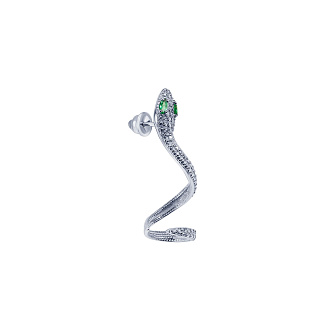 Моносерьга серебро 925 серьга кафф серебряная змея Miestilo