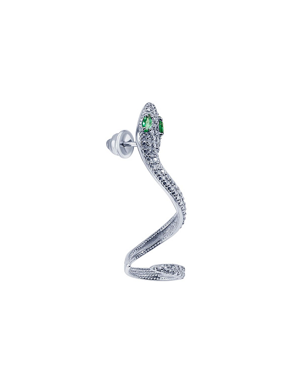 Моносерьга серебро 925 серьга кафф серебряная змея Miestilo  2