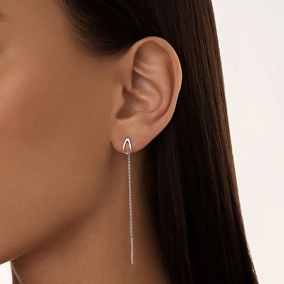 Серьги серебро 925 длинные протяжки висячие Miestilo