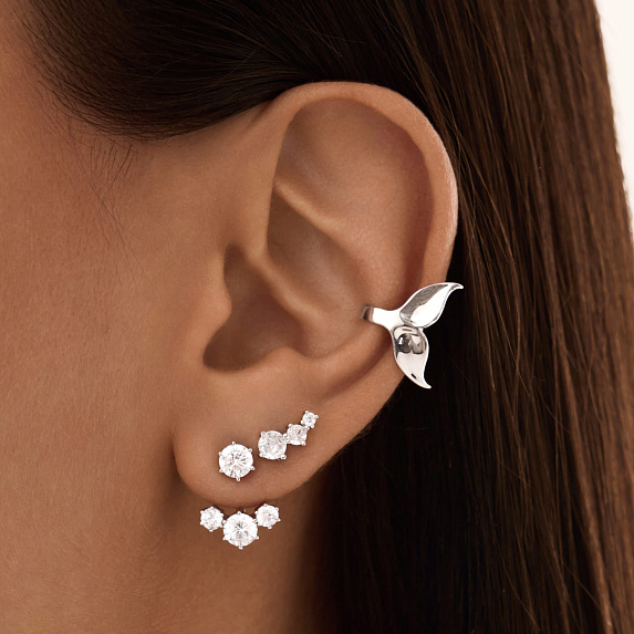 Серьги серебро 925 серебряные гвоздики женские с фианитами Miestilo