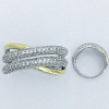 Серебряное кольцо биколор с фианитами Miestilo