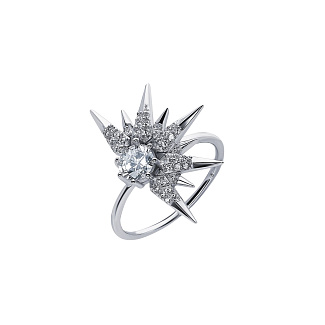 Серебряное кольцо с фианитами Miestilo