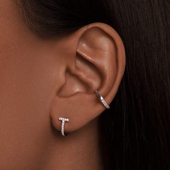 Серебряные серьги с фианитами Miestilo