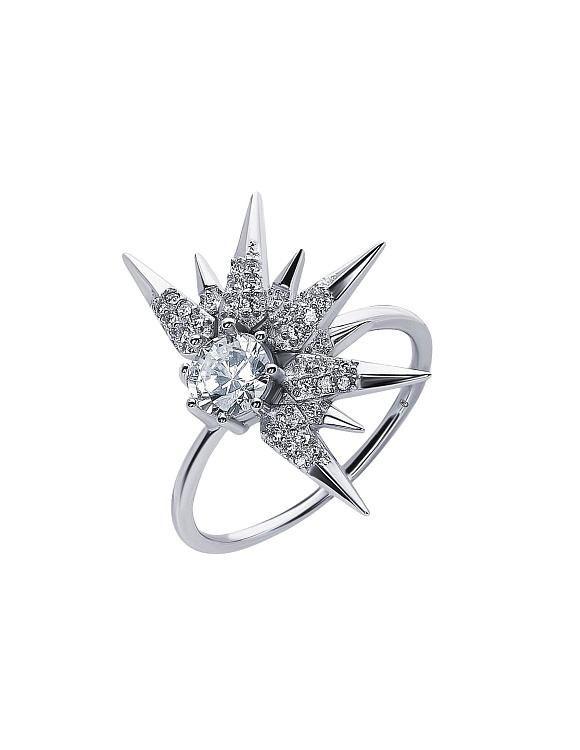 Серебряное кольцо с фианитами Miestilo  2