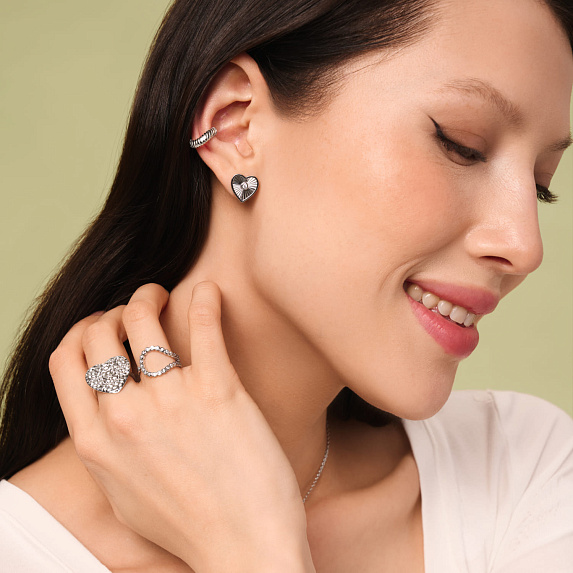 Серьги серебро 925 серебряные гвоздики сердечки Miestilo
