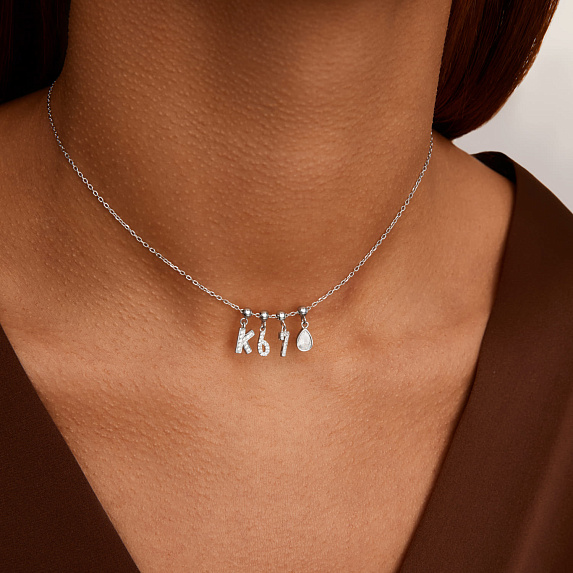 Серебряный шарм капля 6*4 в касте Miestilo