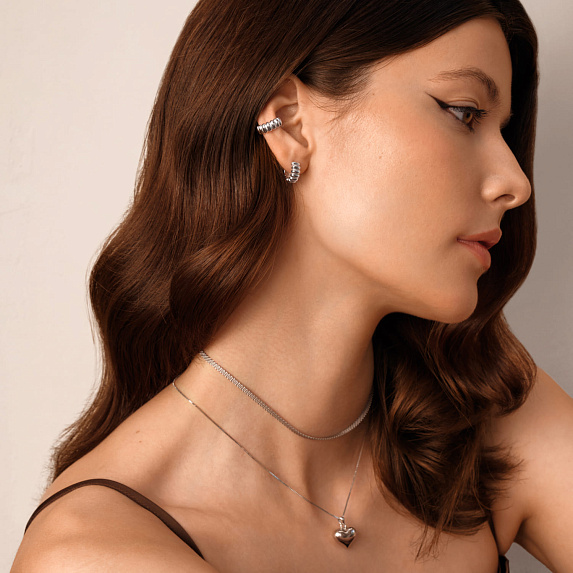 Серьги конго серебро 925 серебряные массивные кольца Miestilo