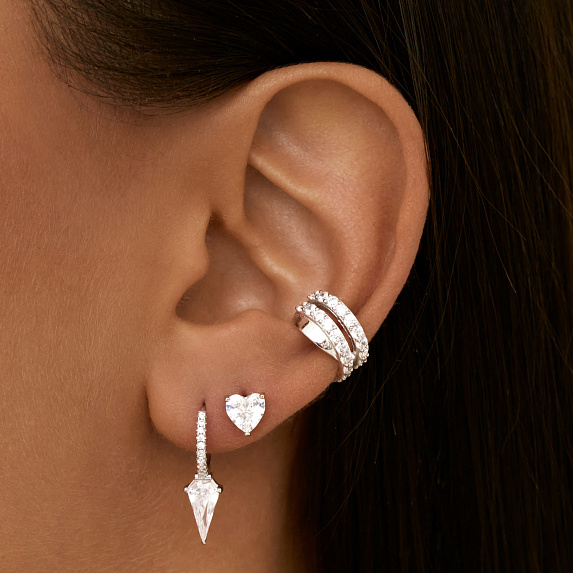 Серьги серебро 925 серебряные гвоздики сердечки Miestilo