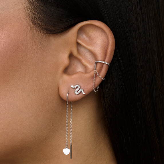 Серьги серебро 925 серебряные гвоздики женские змеи Miestilo