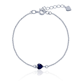 Браслет из серебра с синим фианитом в огранке сердце MIESTILO Miestilo