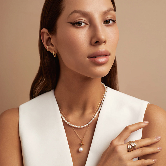 Серьги серебро 925 женские позолоченные конго без вставок Miestilo