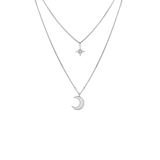 Двойное колье Isida с луной и звездой из серебра Miestilo