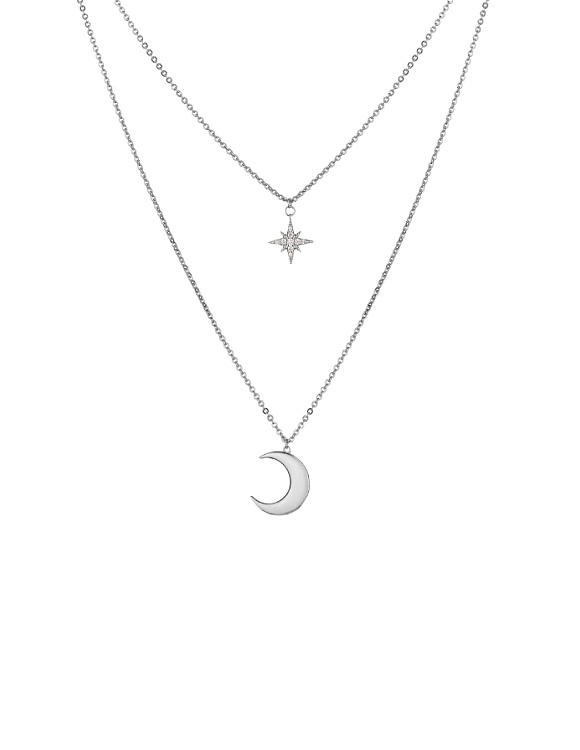 Двойное колье Isida с луной и звездой из серебра Miestilo  2