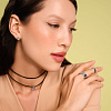 Серебряное кольцо широкое с фианитами Miestilo