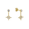 Серьги серебро 925 серебряные гвоздики женские звезды в позолоте Miestilo