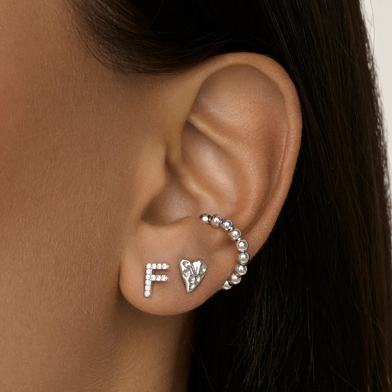 Серьги серебро 925 серебряные гвоздики женские сердечки Miestilo