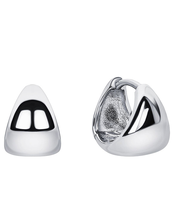 Серебряные серьги-кольца без вставок Miestilo  2